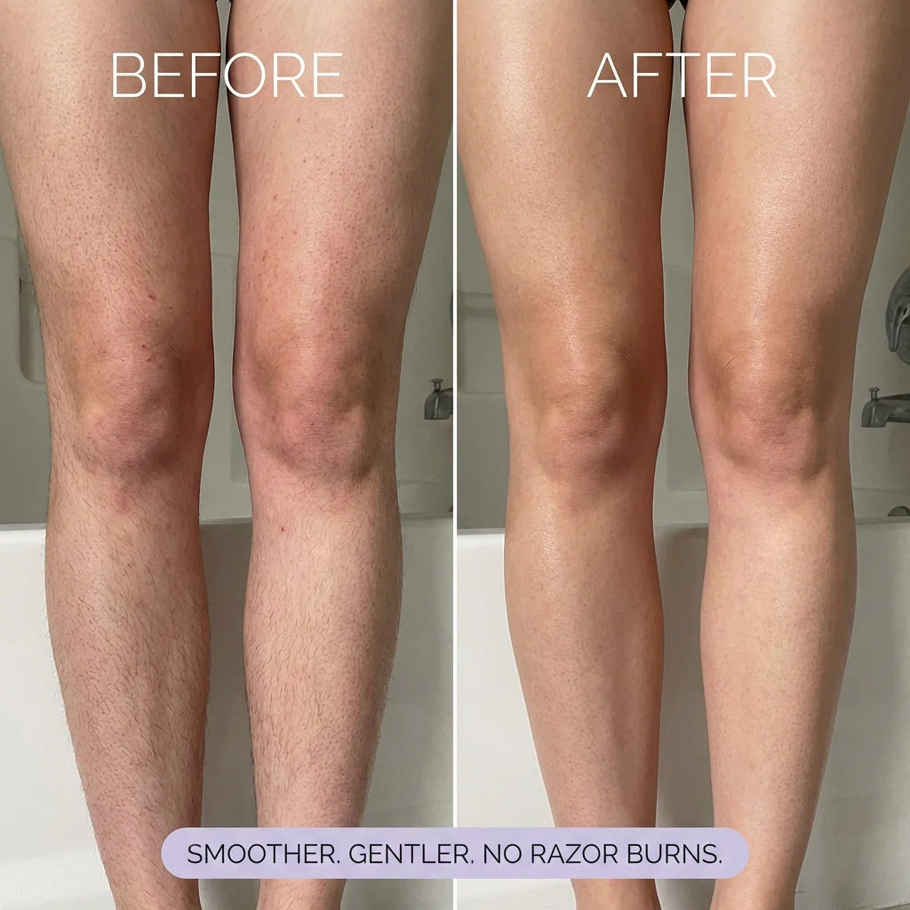 Legs before and after BodySense